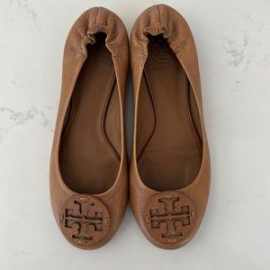 Tory Burch Reva Logo Ballerina Flat, Royal Tan 9